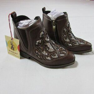 Ariat Lil' Stompers Toddler Amy Dixon Zip Ankle Boots - Brown